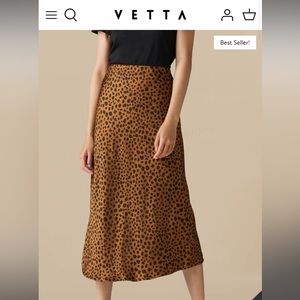 VETTA reversible satin midi skirt